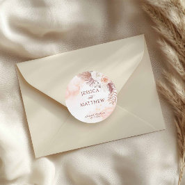 ボーエレガントースタイルピンクローズフローラ歓迎 ラウンドシール