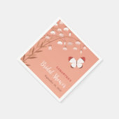 ボーエレガントーブライダルシャワー野草蝶 スタンダードカクテルナプキン (角)