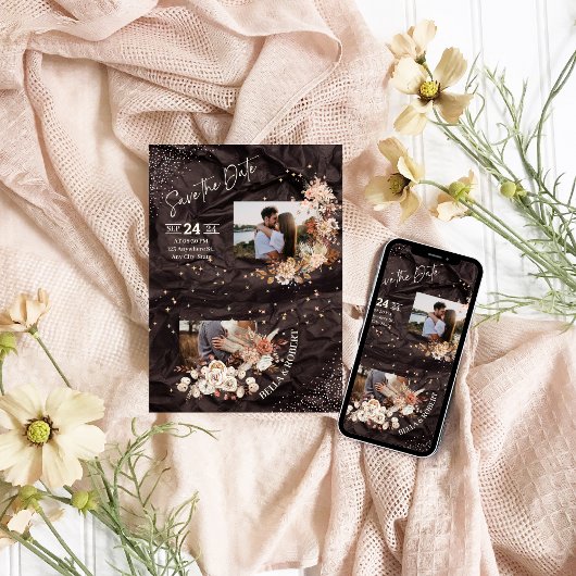 「ボーエレガントー招待状と飾金ゴールドスター 招待状