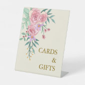 ボーエレガントー赤面ピンクウォーター色フローラ結婚ズ 台座サイン (正面)