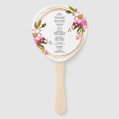 ボーエレガントー赤面ピンク結婚フローラ式 ハンドファン (裏面)