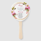 ボーエレガントー赤面ピンク結婚フローラ式 ハンドファン (正面)