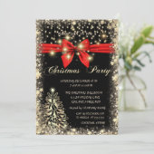 ボーエレガント金ゴールドツリースターズカンパニークリスマス 招待状 (スタンド正面)