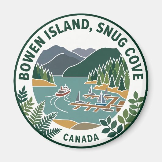 ボーエン島、スナグコーブ カナダ マグネット (正面)