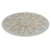 ボーオーガニックースタイル日が差すことマンダラゴールデンホワイト カッティングボード (角)