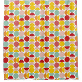 ボーカラフルハウスイエローレッド シャワーカーテン (正面)