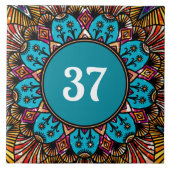 ボーカラフルホファンシー装飾家番号札 タイル (正面)