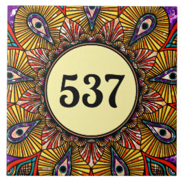 ボーカラフルホファンシー装飾家番号札 タイル