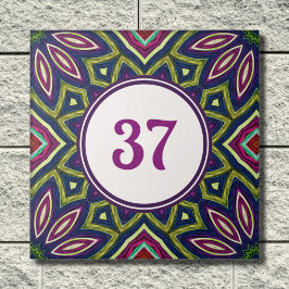 ボーカラフルホファンシー装飾家番号札 タイル