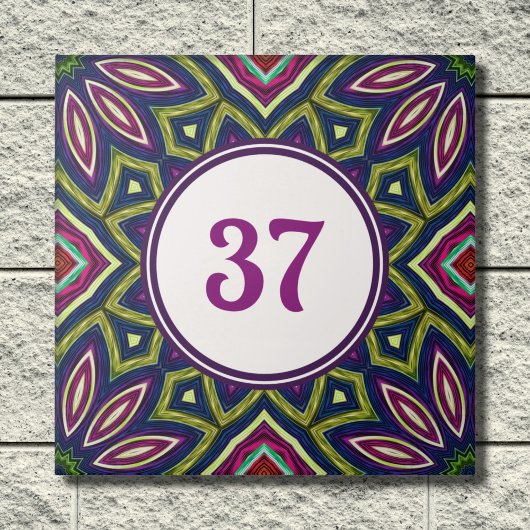 ボーカラフルホファンシー装飾家番号札 タイル