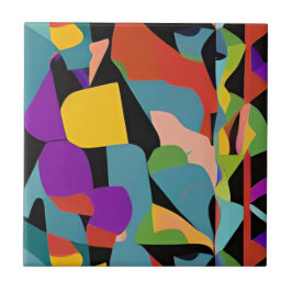 ボーカラフルホモダン抽象芸術アート青赤 タイル