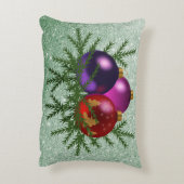 ボーカラフルルオーナメントソフトグリーンフェイクグリッター アクセントクッション (裏面(縦))