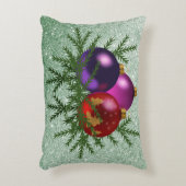 ボーカラフルルオーナメントソフトグリーンフェイクグリッター アクセントクッション (正面(垂直))