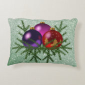 ボーカラフルルオーナメントソフトグリーンフェイクグリッター アクセントクッション (裏面)