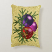 ボーカラフルルオーナメント金ゴールドフェイクグリッター アクセントクッション (裏面(縦))