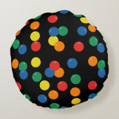 ボーカラフルルブラックパターン ラウンドクッション (裏面)