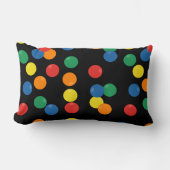 ボーカラフルルブラックパターン ランバークッション (正面)