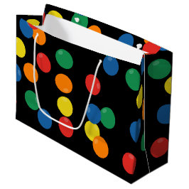 ボーカラフルルブラックパターン ラージペーパーバッグ