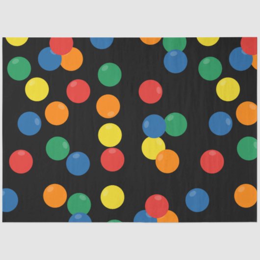 ボーカラフルルブラックパターン 薄葉紙 (正面)