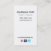 ボーカリストのソングライターの歌手のためのHeadshot 名刺 (裏面)