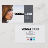 ボーカリストのミュージシャンのための歌手のHeadshot 名刺 (正面/裏面)