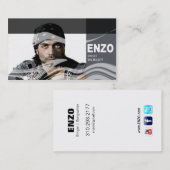 ボーカリストのミュージシャンのための歌手のHeadshot 名刺 (正面/裏面)