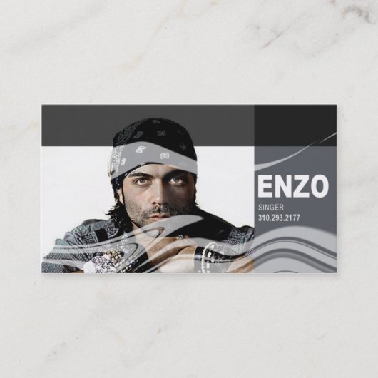 ボーカリストのミュージシャンのための歌手のHeadshot 名刺 (正面)