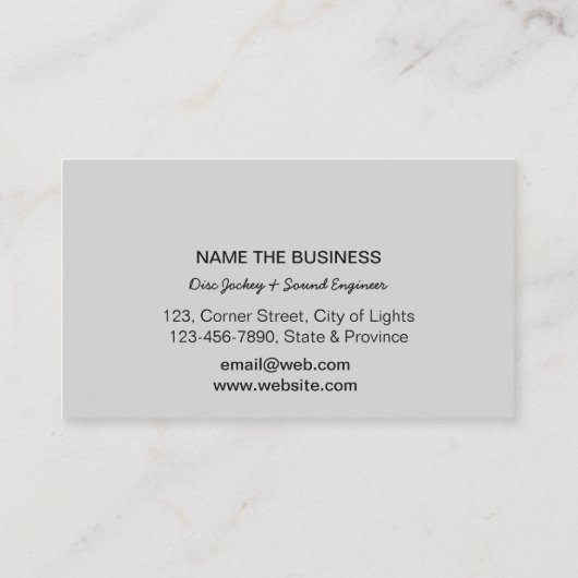 ボーカリストの歌手DJの音楽の先生のマイクロフォンの金ゴールド 名刺 (裏面)