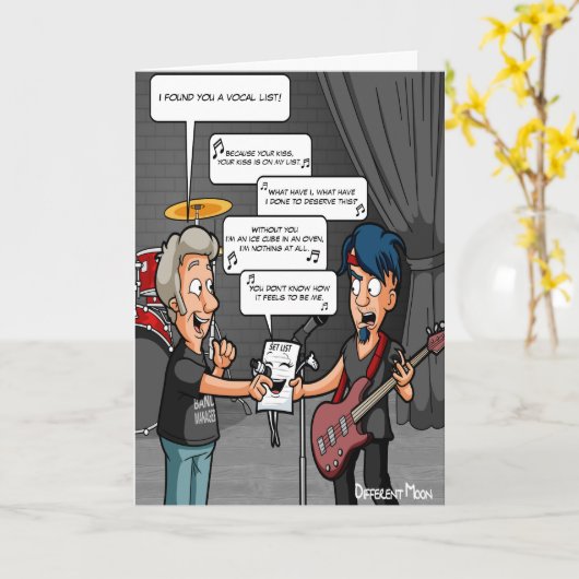 ボーカリストミュージックユーモおもしろいアパン誕生日カード カード (黄色い花)