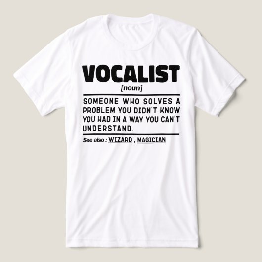 ボーカリスト名詞定義音声パフォーマおもしろいー トライブレンドＴシャツ (デザイン正面)