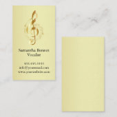ボーカリスト歌手ミュージカルクレフ、 音符記号ロゴ金ゴールド音楽 名刺 (正面/裏面)