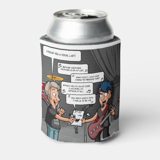 ボーカリスト音楽ユーモアプおもしろいンクーラーボックス 缶クーラー (缶裏面)