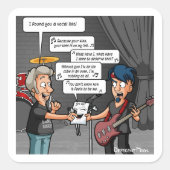 ボーカリスト音楽ユーモアプおもしろいン・スクエア・ステッカー スクエアシール (正面)