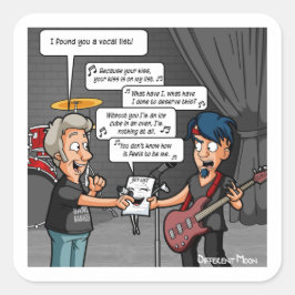 ボーカリスト音楽ユーモアプおもしろいン・スクエア・ステッカー スクエアシール