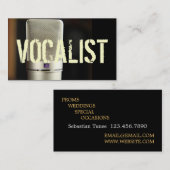 ボーカリスト，歌手，パフォーマー，音楽，レッスンマイク 名刺 (正面/裏面)