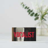 ボーカリスト，歌手，パフォーマー，音楽，レッスンマイク 名刺 (スタンド正面)