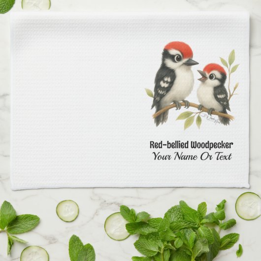 ボーカルアカゲラ キッチンタオル (折り畳み)