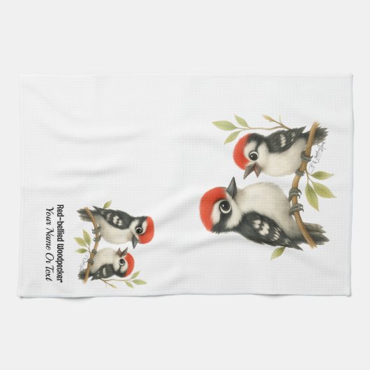 ボーカルアカゲラ キッチンタオル (横)