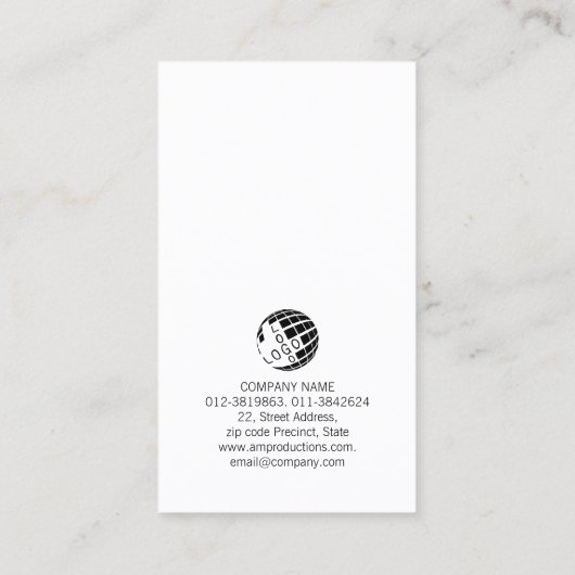 ボーカルコーチミュージックミュージシャンパープルウォーター色 名刺 (裏面)