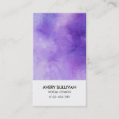 ボーカルコーチミュージックミュージシャンパープルウォーター色 名刺 (正面)