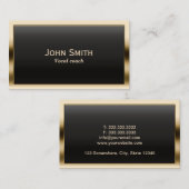 ボーカルコーチモダン金ゴールドフレームミュージカル 名刺 (正面/裏面)