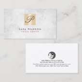 ボーカルコーチ歌のレッスン金ゴールドモノグラム 名刺 (正面/裏面)