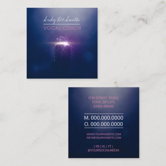 ボーカルコーチ歌手 スクエア名刺 (正面/裏面)