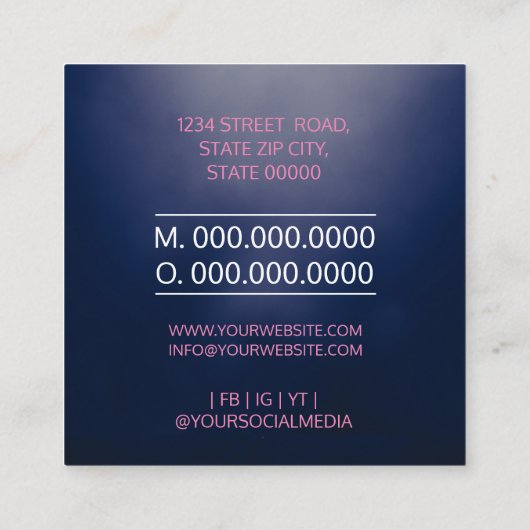 ボーカルコーチ歌手 スクエア名刺 (裏面)