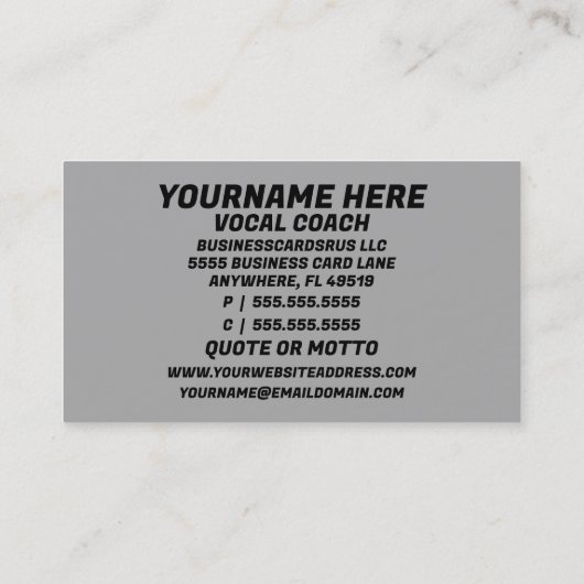 ボーカルコーチ 名刺 (裏面)
