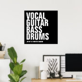 ボーカル、ギター、ベース、ドラム…ロック ポスター (ホームオフィス)