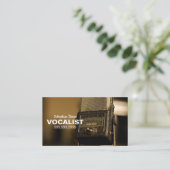 ボーカル，歌手，パフォーマー，音楽，レッスンマイク 名刺 (スタンド正面)