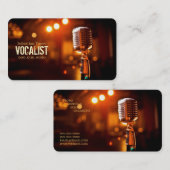 ボーカル，歌手，パフォーマー，音楽，レッスンマイク 名刺 (正面/裏面)