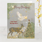 ボーガンハウス ラグジュアリー プリント クリスマス テーマ カード (黄色い花)