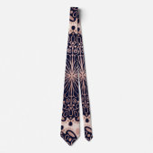 ボーガーリーーバラ金ゴールド赤面ピンクネイビーマンダラス ネクタイ (正面)